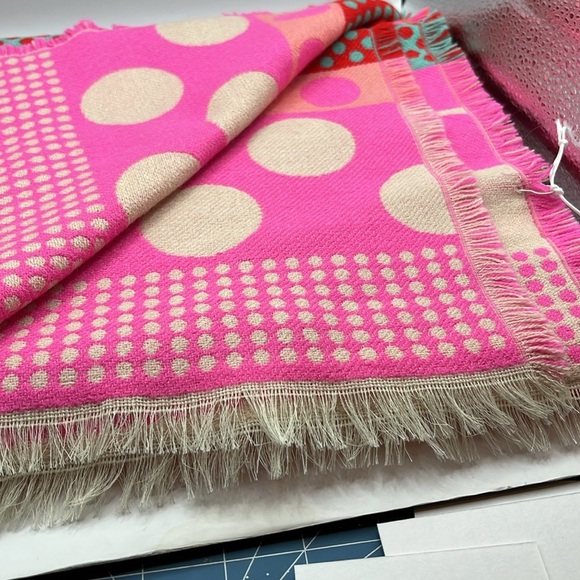 ALEX MAX - Pink Stripes & Polka Dots Scarf Colorful Made in Italy - Picture 6 of 12